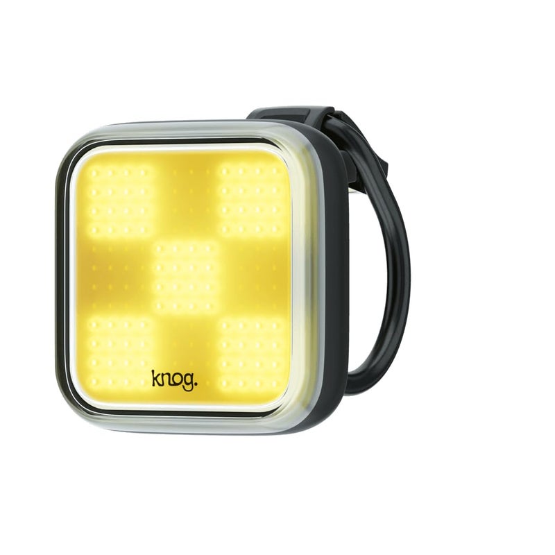 Knog Blinder Front Bike Light - 200 Lumen Rechargeable Bicycle Light - Bright LED Bike Headlight with Integrated USB Charging, 8 Light Modes, IP67 Waterproof, Fits 22-32mm Handlebars - Grid Design - Image 1